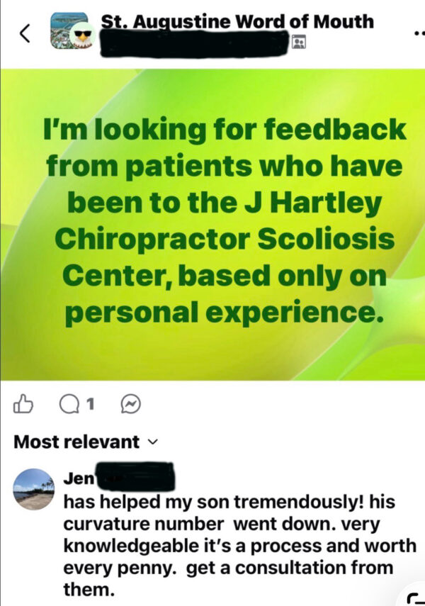 Scoliosis Review from Facebook 2025